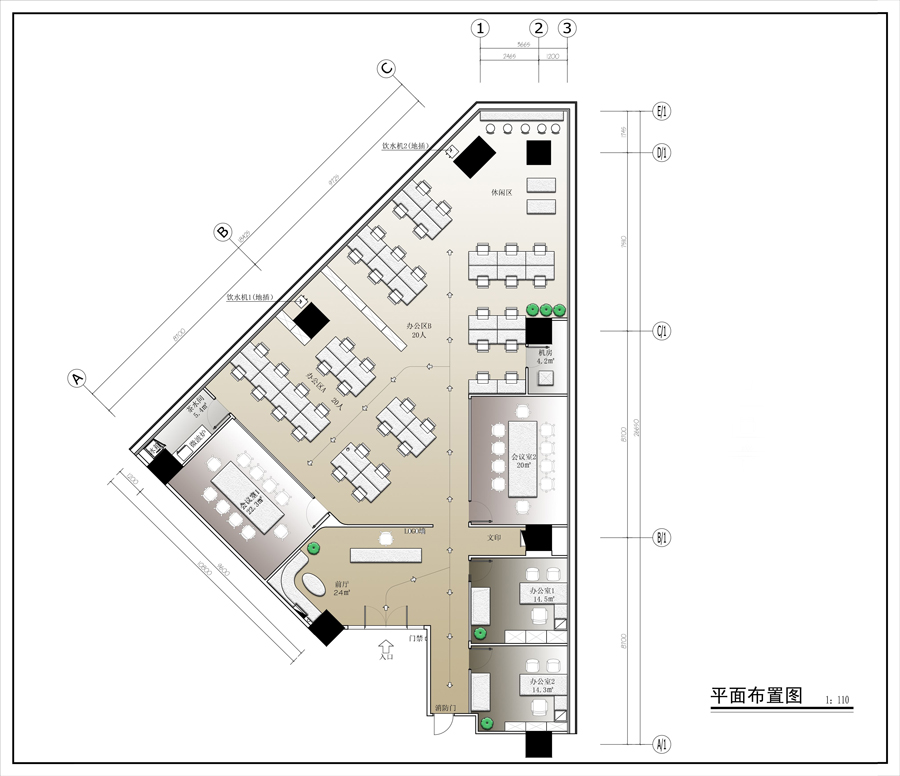 辦公家具布置圖